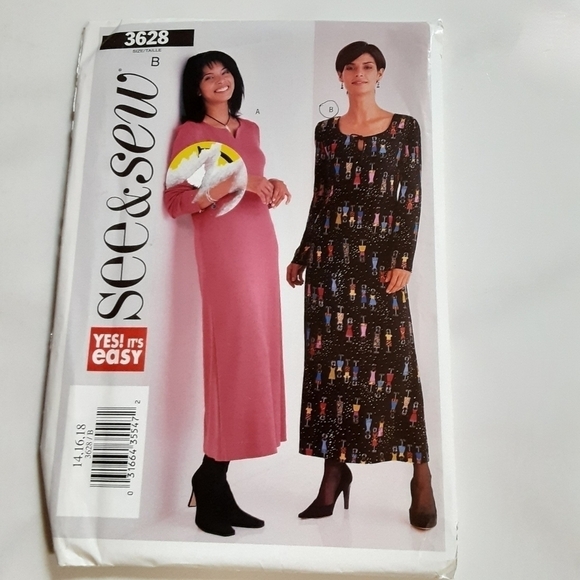 See & Sew Sewing Pattern 3628 Misses' Dress 14-18 - Picture 1 of 5